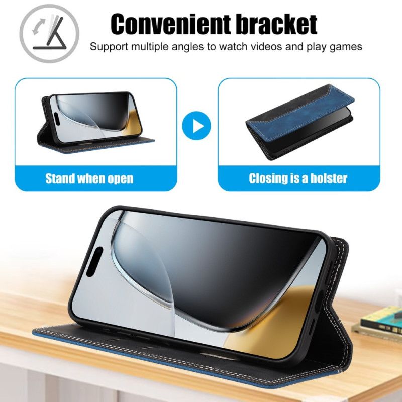 Læder Cover Google Pixel 10a Telefon Etui Tofarvet Rfid-blokering