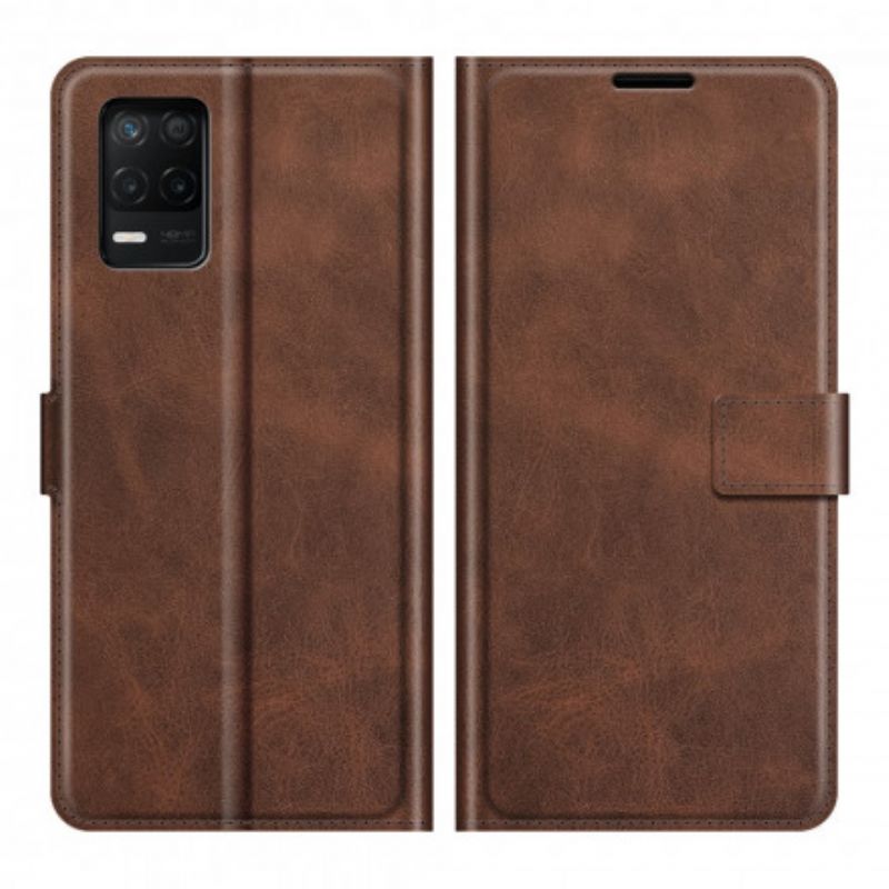 Flip Cover Realme 8 5g Slankt Imiteret Læder