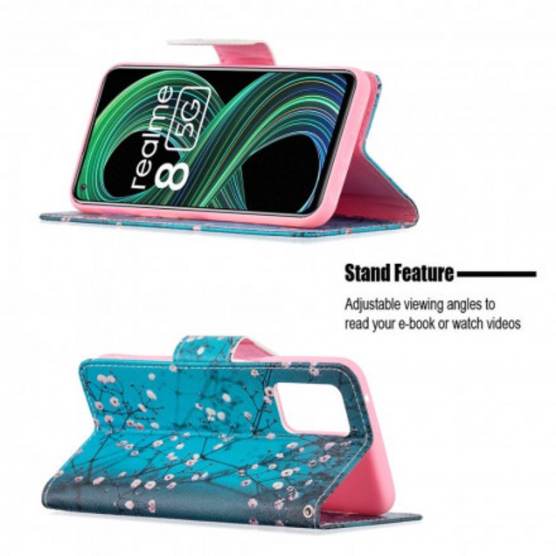Flip Cover Til Realme 8 5g Blomstrende Gren