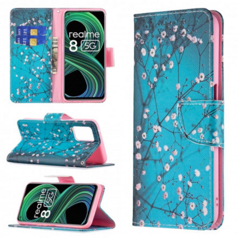 Flip Cover Til Realme 8 5g Blomstrende Gren