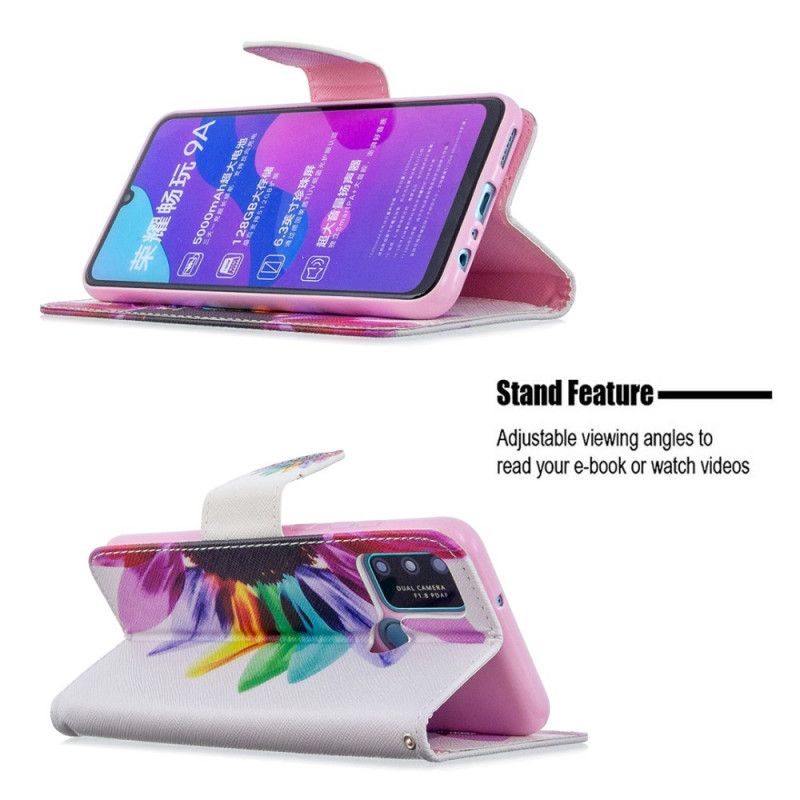 Flip Cover Læder Honor 9A Akvarelblomst