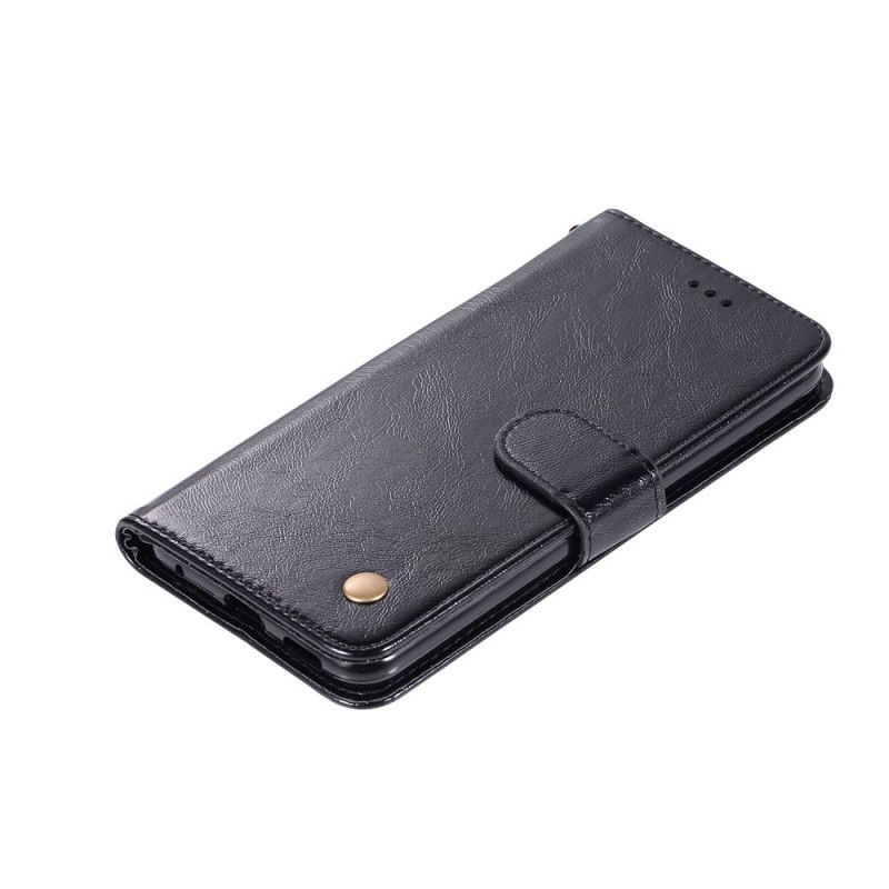 Flip Cover Læder Honor 9A Sort Vintage Lædereffekt Med Rem Original