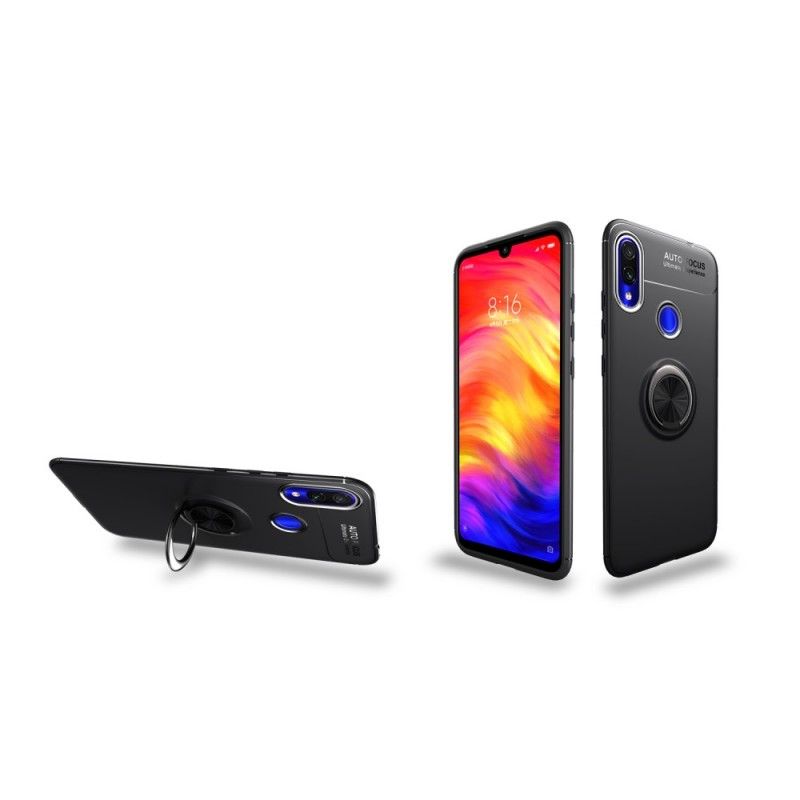 Cover Xiaomi Redmi Note 7 Sort Roterende Ring