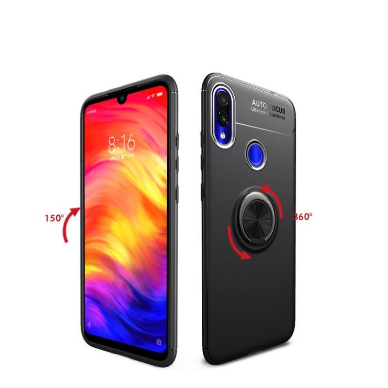 Cover Xiaomi Redmi Note 7 Sort Roterende Ring