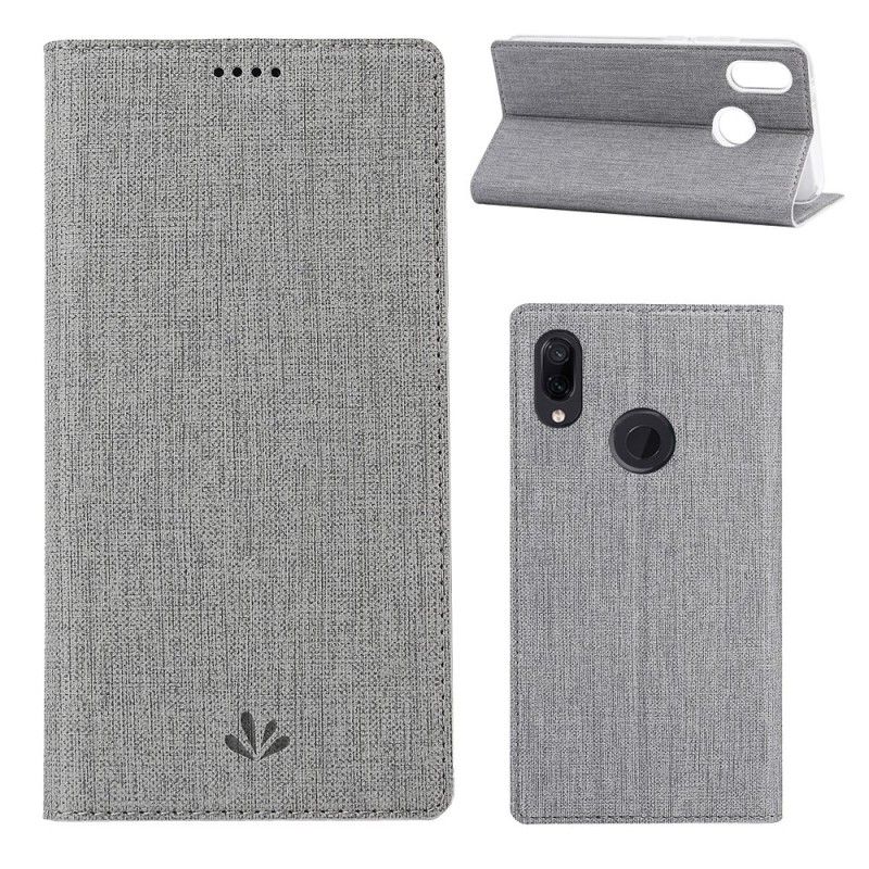 Læder Cover for Xiaomi Redmi Note 7 Sort Struktureret