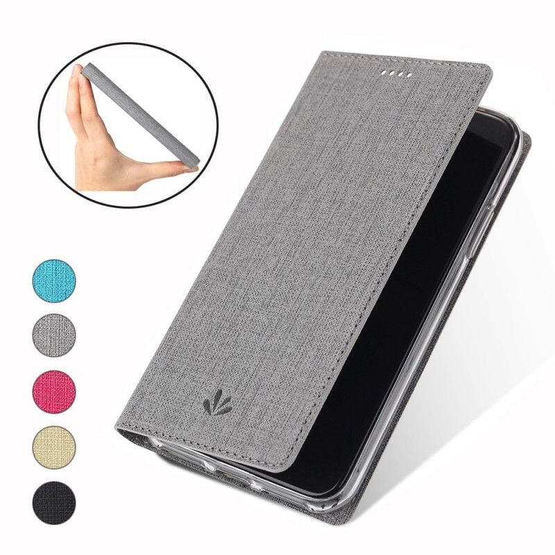 Læder Cover for Xiaomi Redmi Note 7 Sort Struktureret