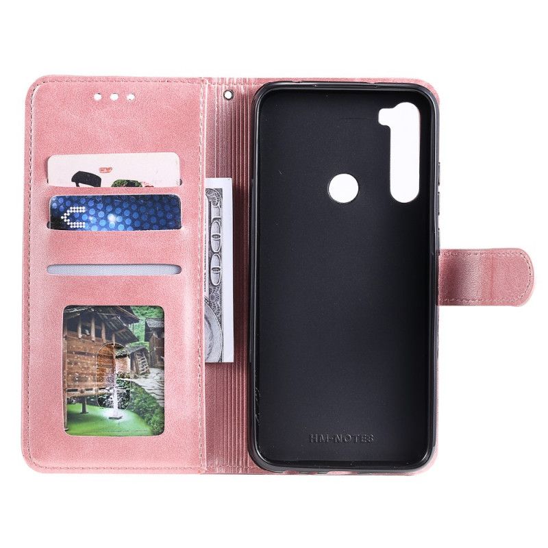 Flip Cover Læder for Xiaomi Redmi Note 8 Rød Diamant Imiteret Læder