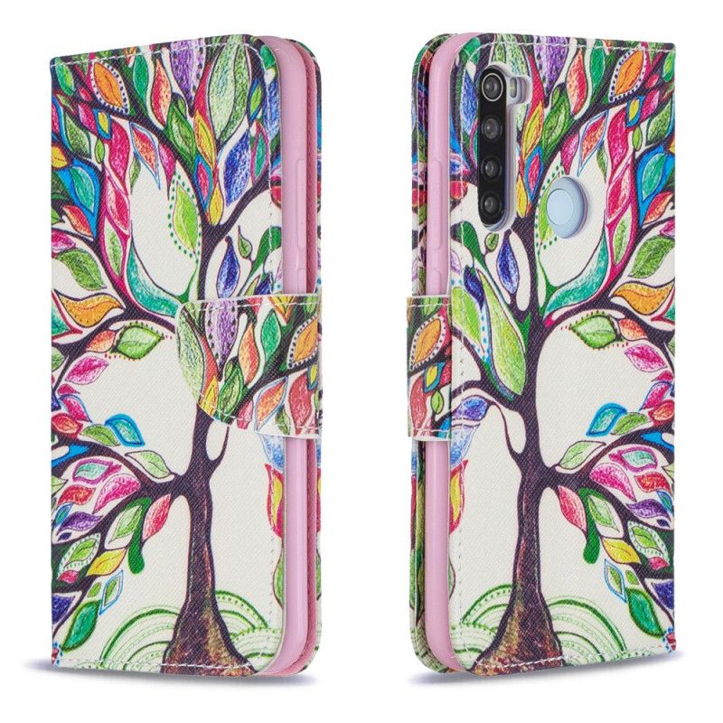 Flip Cover Xiaomi Redmi Note 8 Mobilcover Farvet Træ