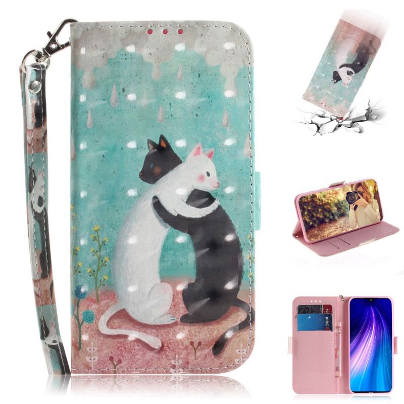 Flip Cover Xiaomi Redmi Note 8 Thong Cat Friends