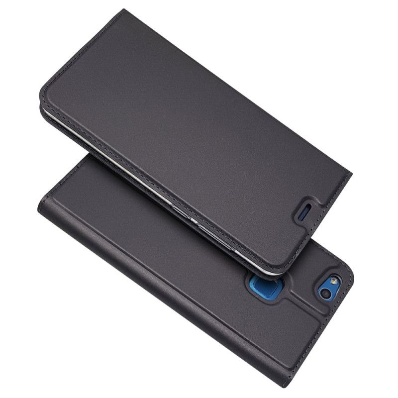 Læder Cover Huawei P10 Lite Sort Mobilcover Magnetisk Lås