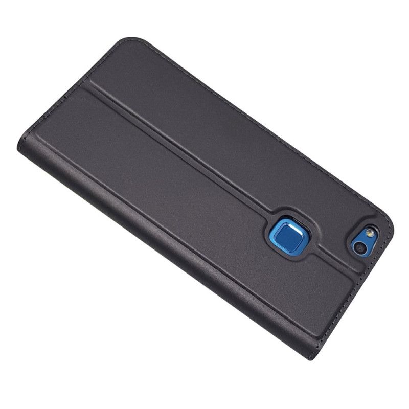 Læder Cover Huawei P10 Lite Sort Mobilcover Magnetisk Lås