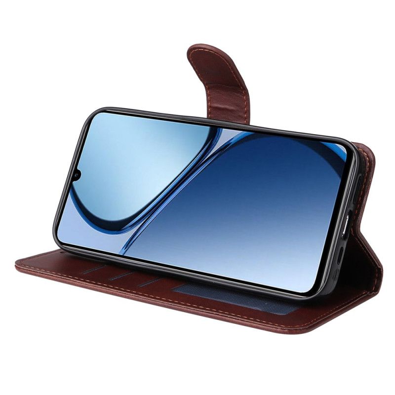 Flip Cover Til Realme C63 Ensfarvet Lædereffekt