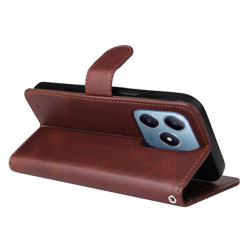 Flip Cover Til Realme C63 Ensfarvet Lædereffekt