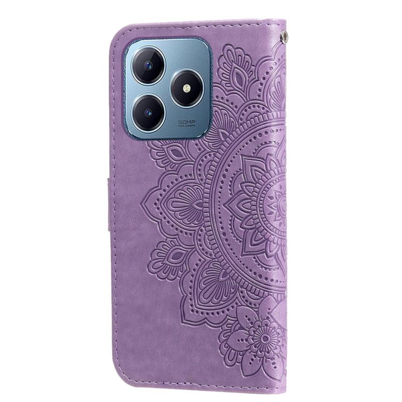 Læder Cover Realme C63 Telefon Etui Mandala-print
