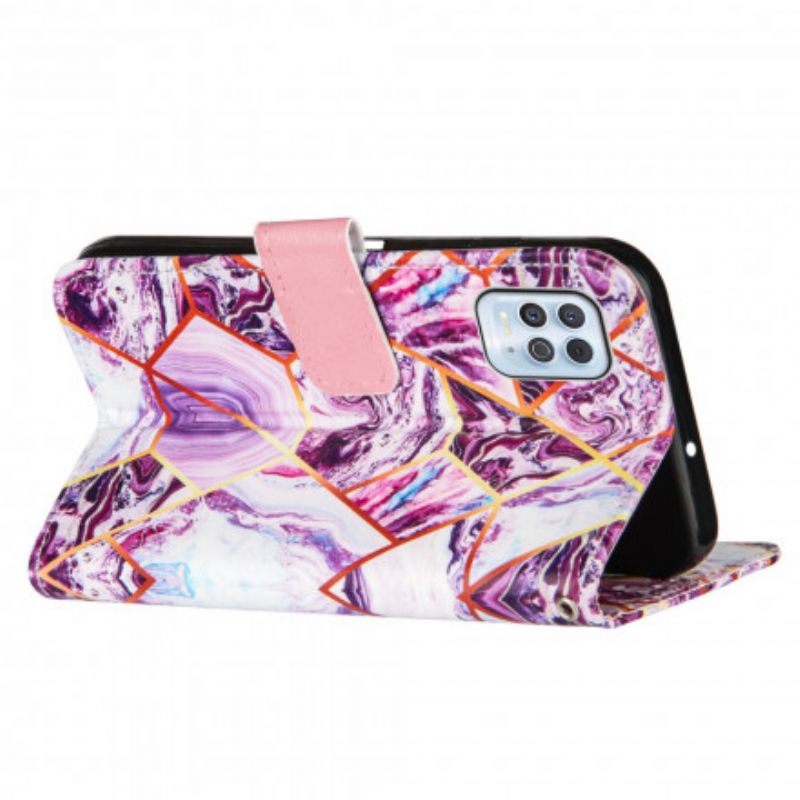 Flip Cover Moto G100 Stribet Geometrisk Marmor