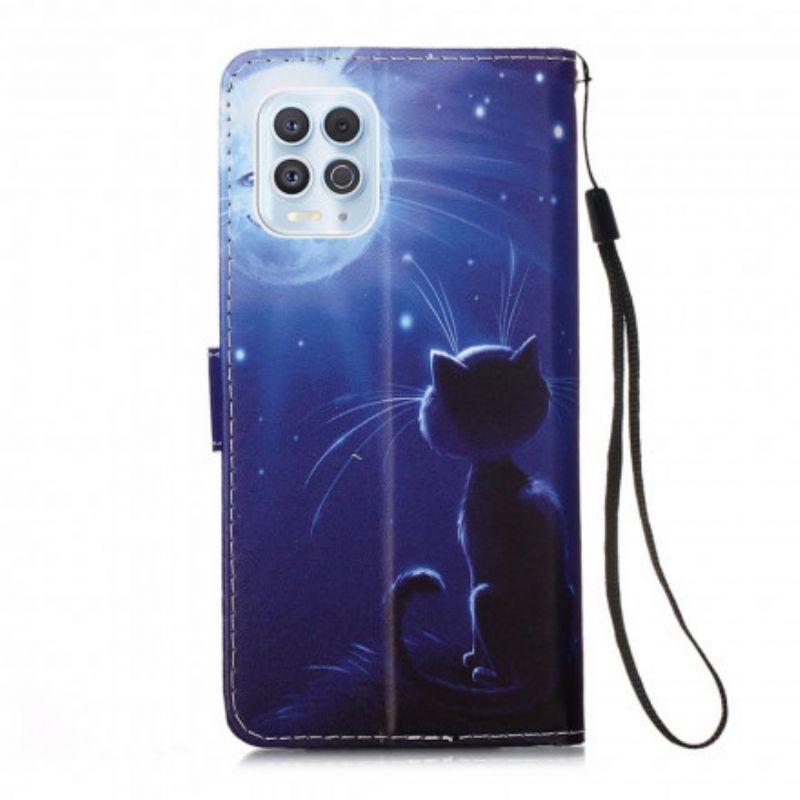 Flip Cover Til Moto G100 Moonlight Cat