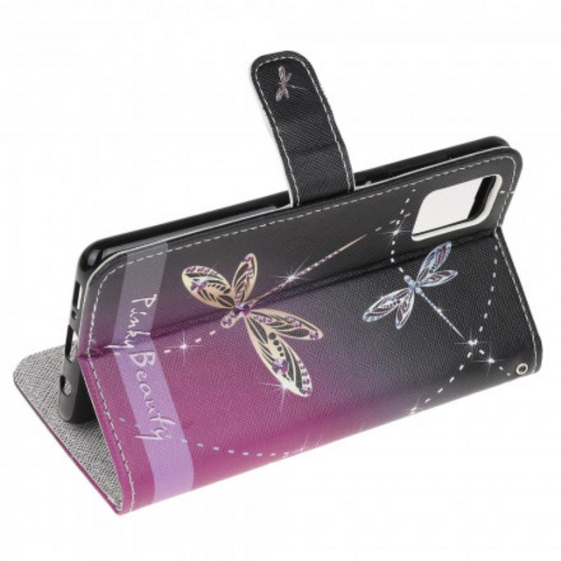 Flip Cover Til Moto G100 Thong Dragonflies