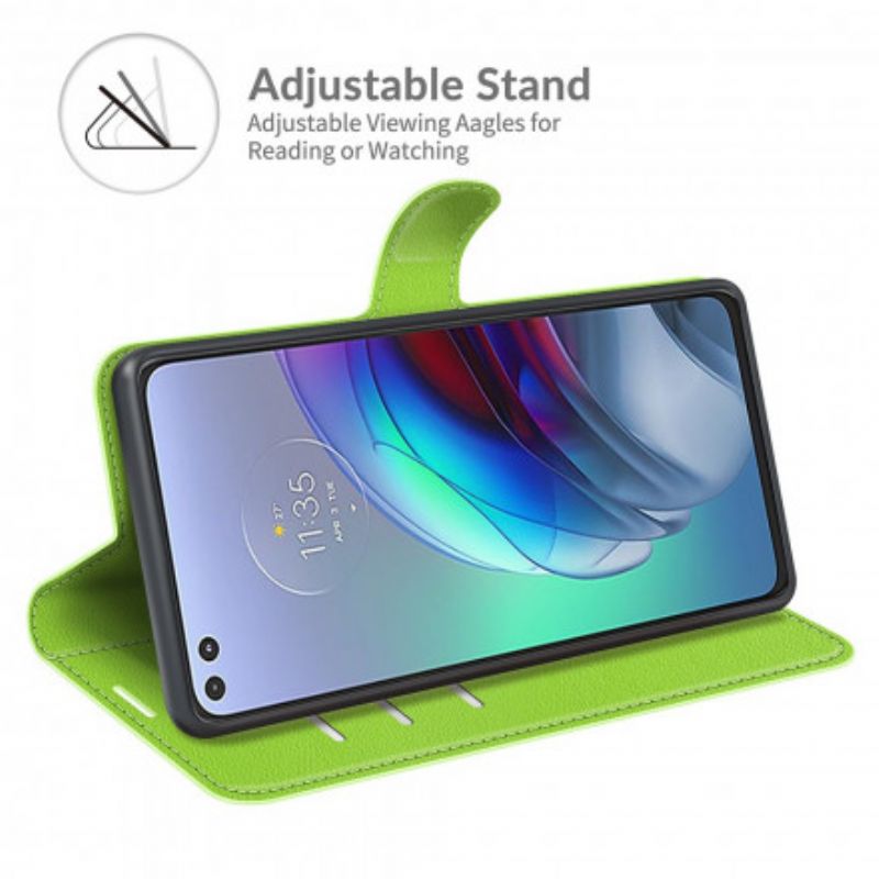 Læder Cover Moto G100 Telefon Etui Klassisk Litchi-effekt