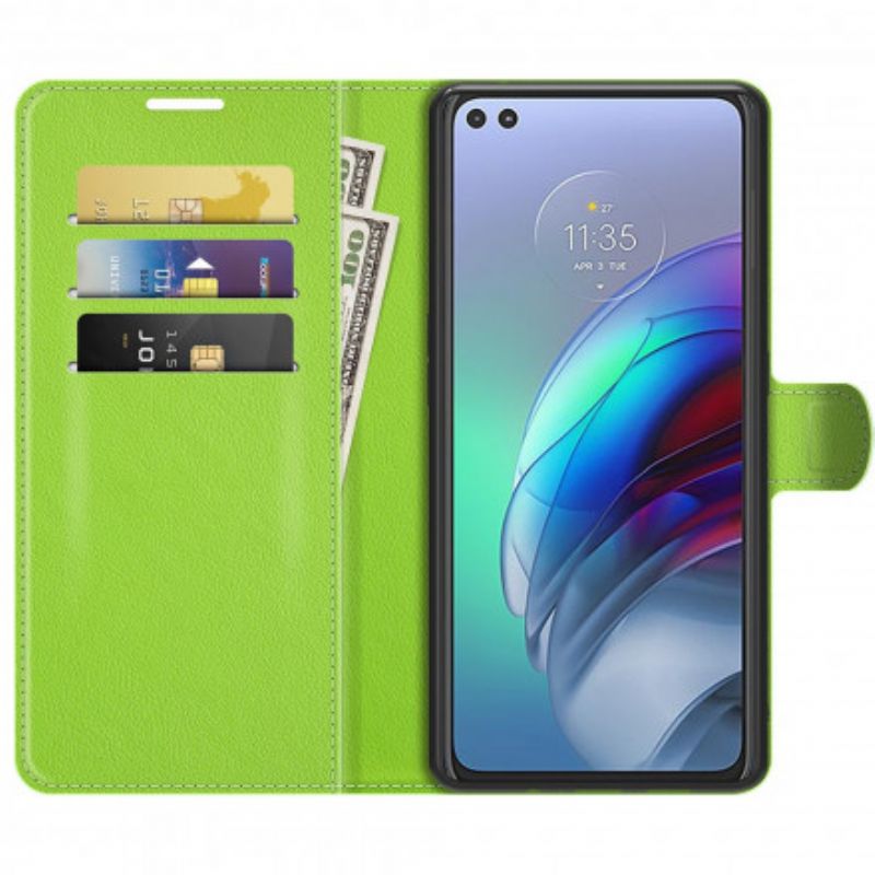 Læder Cover Moto G100 Telefon Etui Klassisk Litchi-effekt