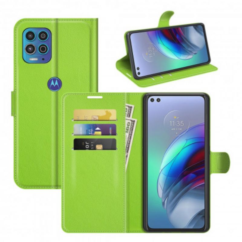 Læder Cover Moto G100 Telefon Etui Klassisk Litchi-effekt