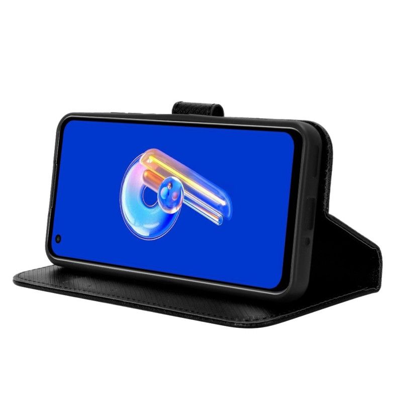 Flip Cover Asus Zenfone 10 Diamanttekstureret Lanyard