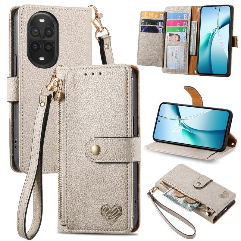 Flip Cover Huawei Nova 13 Pro Hjerte Design Rfid Beskyttelse