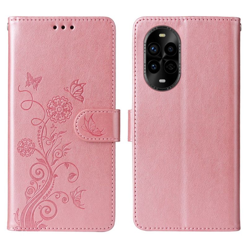 Læder Cover Huawei Nova 13 Pro Blomstermønster