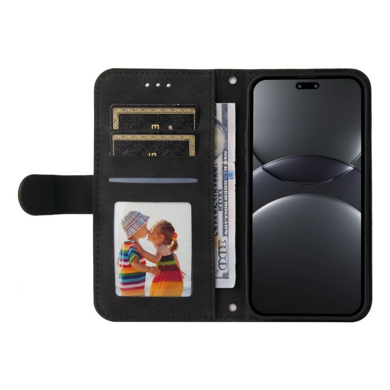 Læder Cover Huawei Nova 13 Pro Telefon Etui Dekorativ Nitte Og Snor