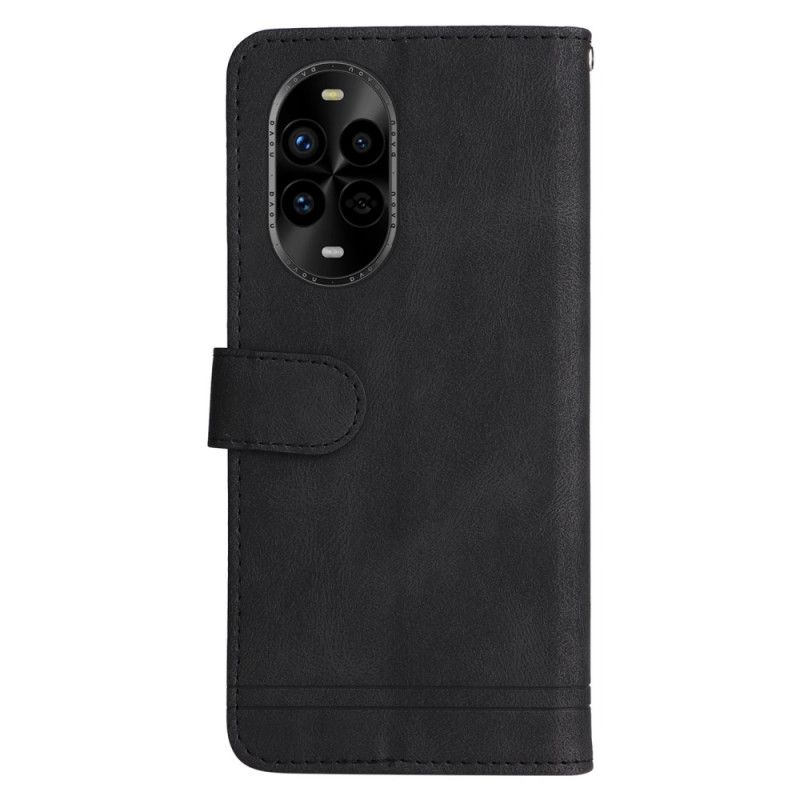 Læder Cover Huawei Nova 13 Pro Telefon Etui Dekorativ Nitte Og Snor