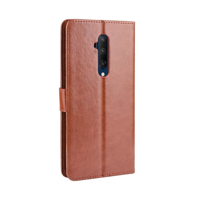 Flip Cover Læder OnePlus 7T Pro Sort Prangende Kunstlæder