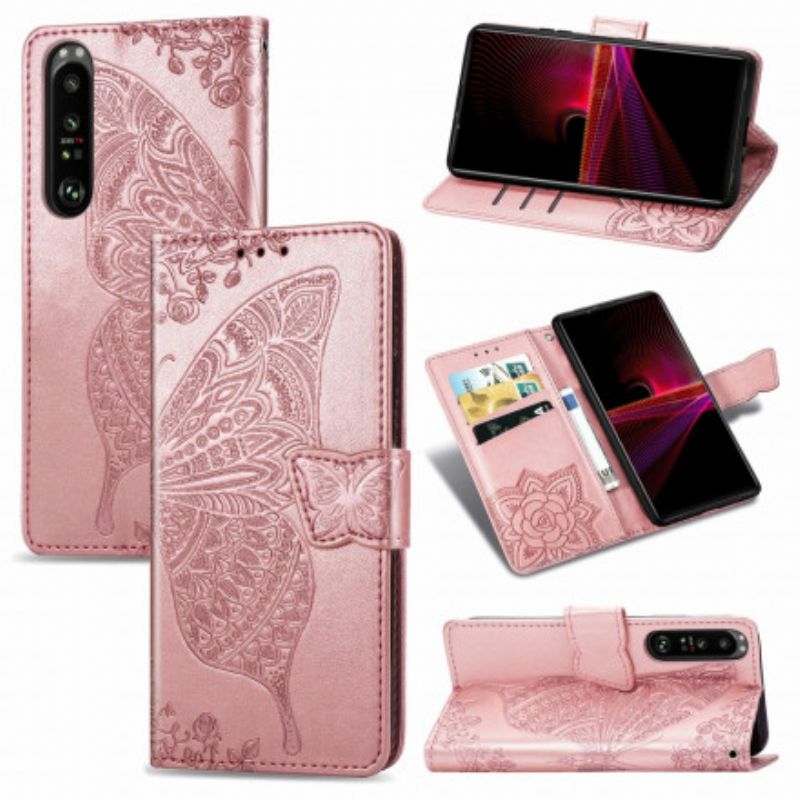 Flip Cover Sony Xperia 1 Iii Halve Sommerfugle