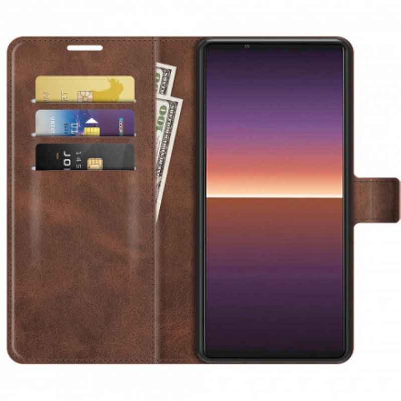 Læder Cover Sony Xperia 1 Iii Telefon Etui Slank Ekstrem Lædereffekt