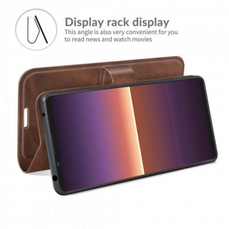 Læder Cover Sony Xperia 1 Iii Telefon Etui Slank Ekstrem Lædereffekt