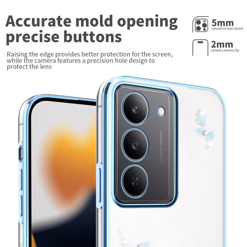 Cover Realme 14x 5g Kadem Blomsterdekoration Og Rhinsten