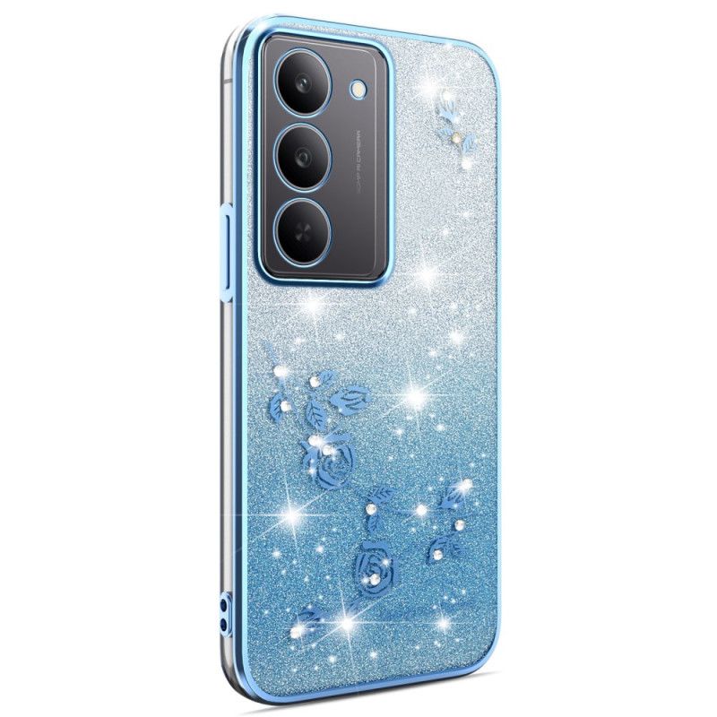 Cover Til Realme 14x 5g Kadem Blomster Og Rhinsten