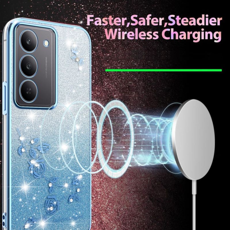 Cover Til Realme 14x 5g Kadem Blomster Og Rhinsten