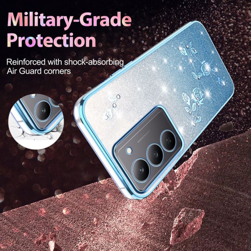 Cover Til Realme 14x 5g Kadem Blomster Og Rhinsten