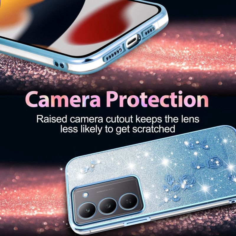 Cover Til Realme 14x 5g Kadem Blomster Og Rhinsten