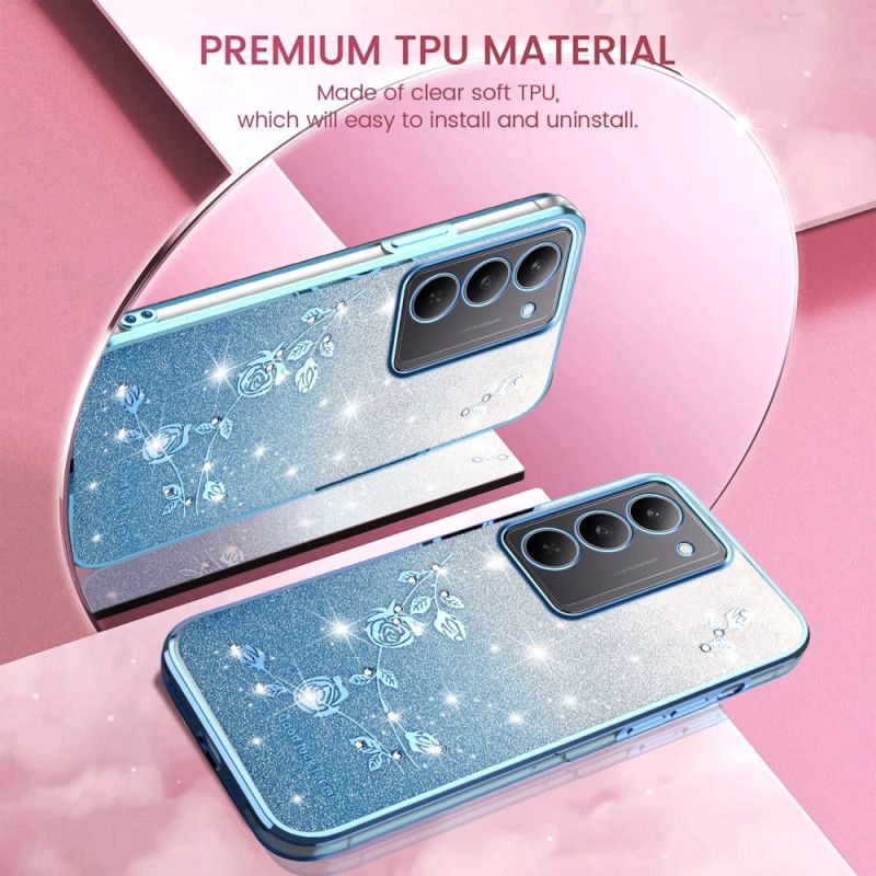 Cover Til Realme 14x 5g Kadem Blomster Og Rhinsten