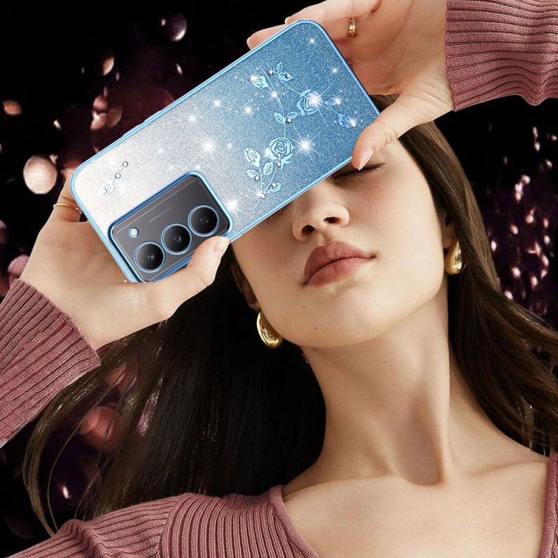 Cover Til Realme 14x 5g Kadem Blomster Og Rhinsten