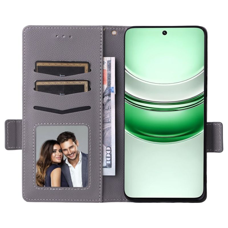 Flip Cover Realme 14x 5g Litchi-tekstur Med Snor