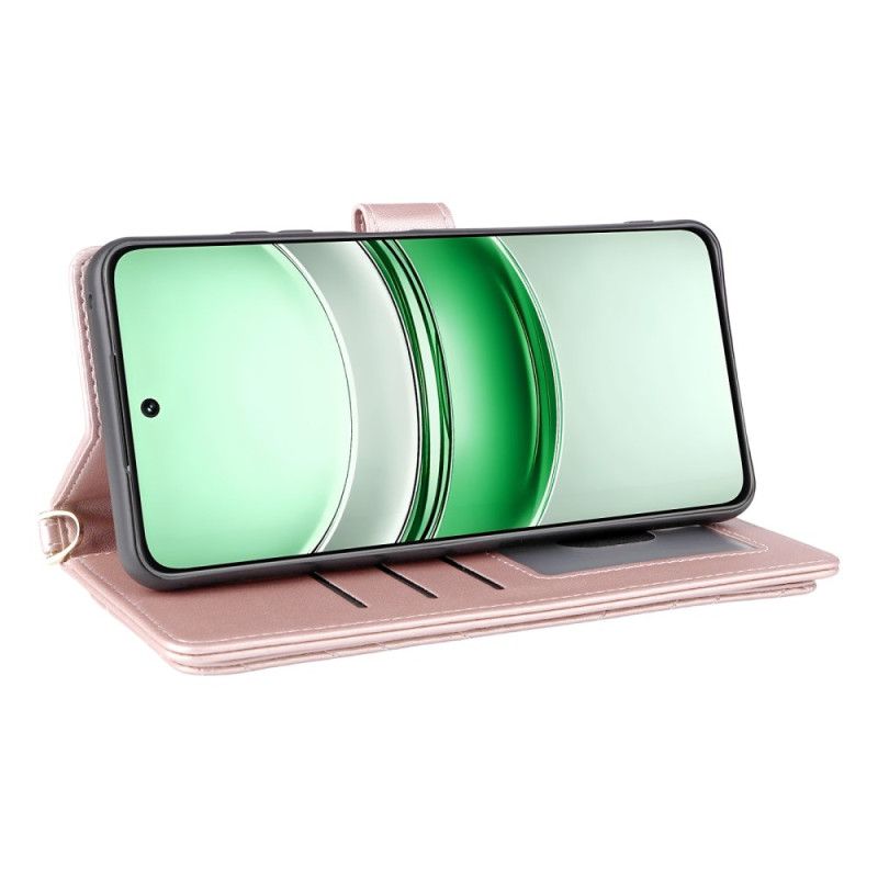 Flip Cover Realme 14x 5g Quiltet Med Rem Og Skulderrem