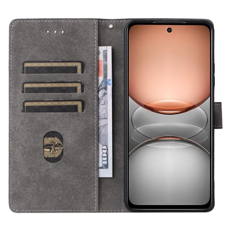 Flip Cover Realme 14x 5g Rfid-beskyttelse Med Ruskindseffekt