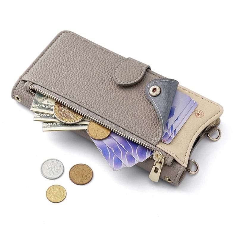 Flip Cover Realme 14x 5g Tofarvet Pung Med Kæde