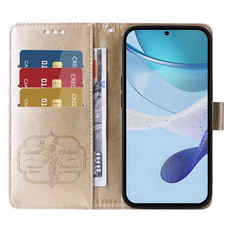 Læder Cover Realme 14x 5g Telefon Etui Sommerfugle Og Blomster