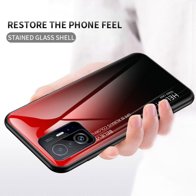 Cover Xiaomi Mi 11t / 11t Pro Telefon Etui Hærdet Glas Hej