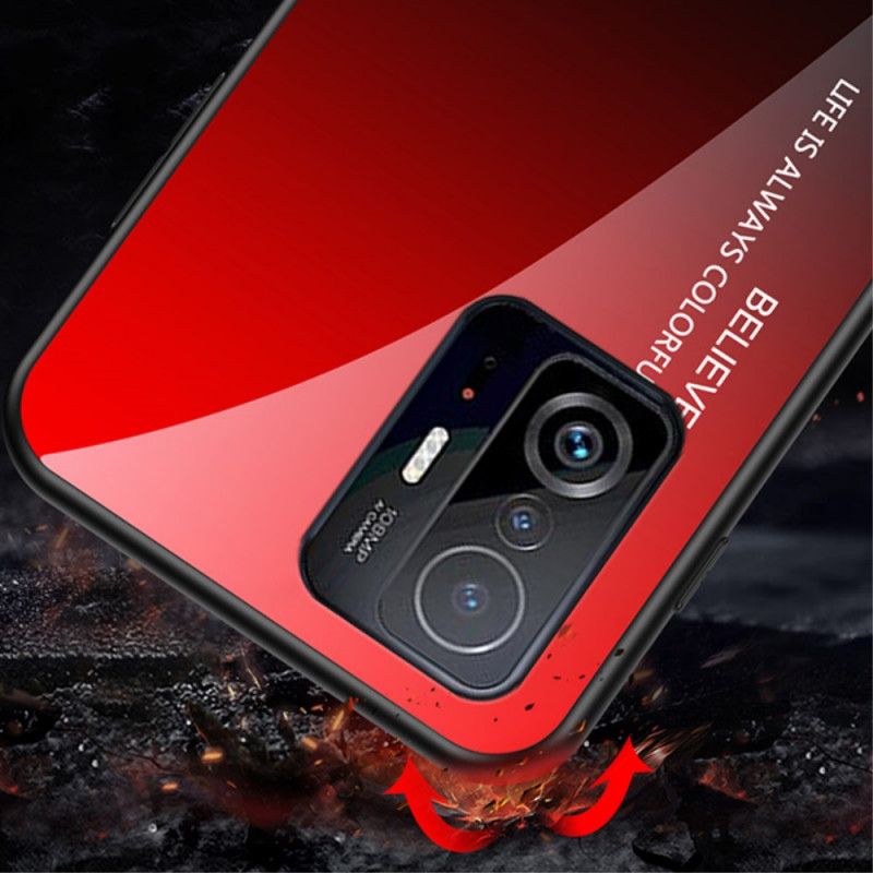 Cover Xiaomi Mi 11t / 11t Pro Telefon Etui Hærdet Glas Hej