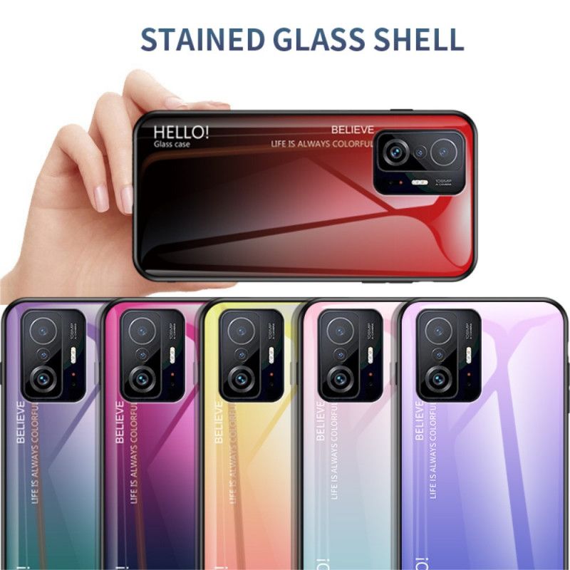 Cover Xiaomi Mi 11t / 11t Pro Telefon Etui Hærdet Glas Hej