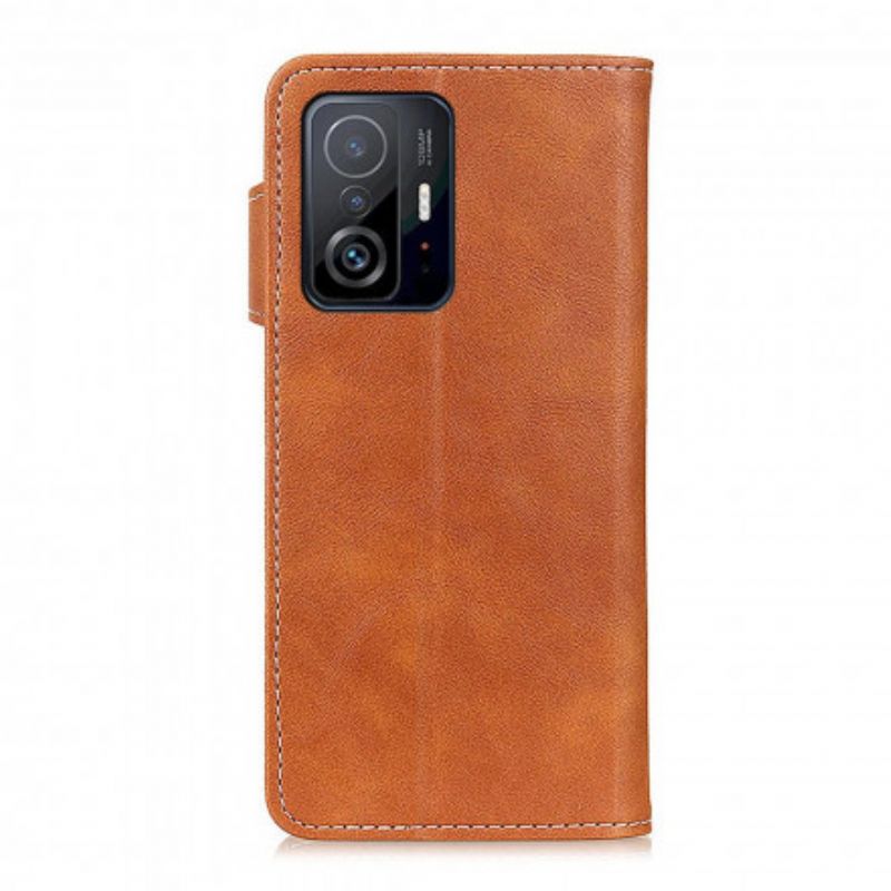 Flip Cover Xiaomi Mi 11t / 11t Pro Kunstnerisk Syningsknap