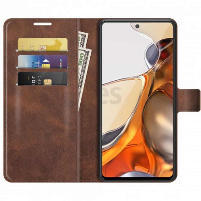 Flip Cover Xiaomi Mi 11t / 11t Pro Slank Ekstrem Lædereffekt